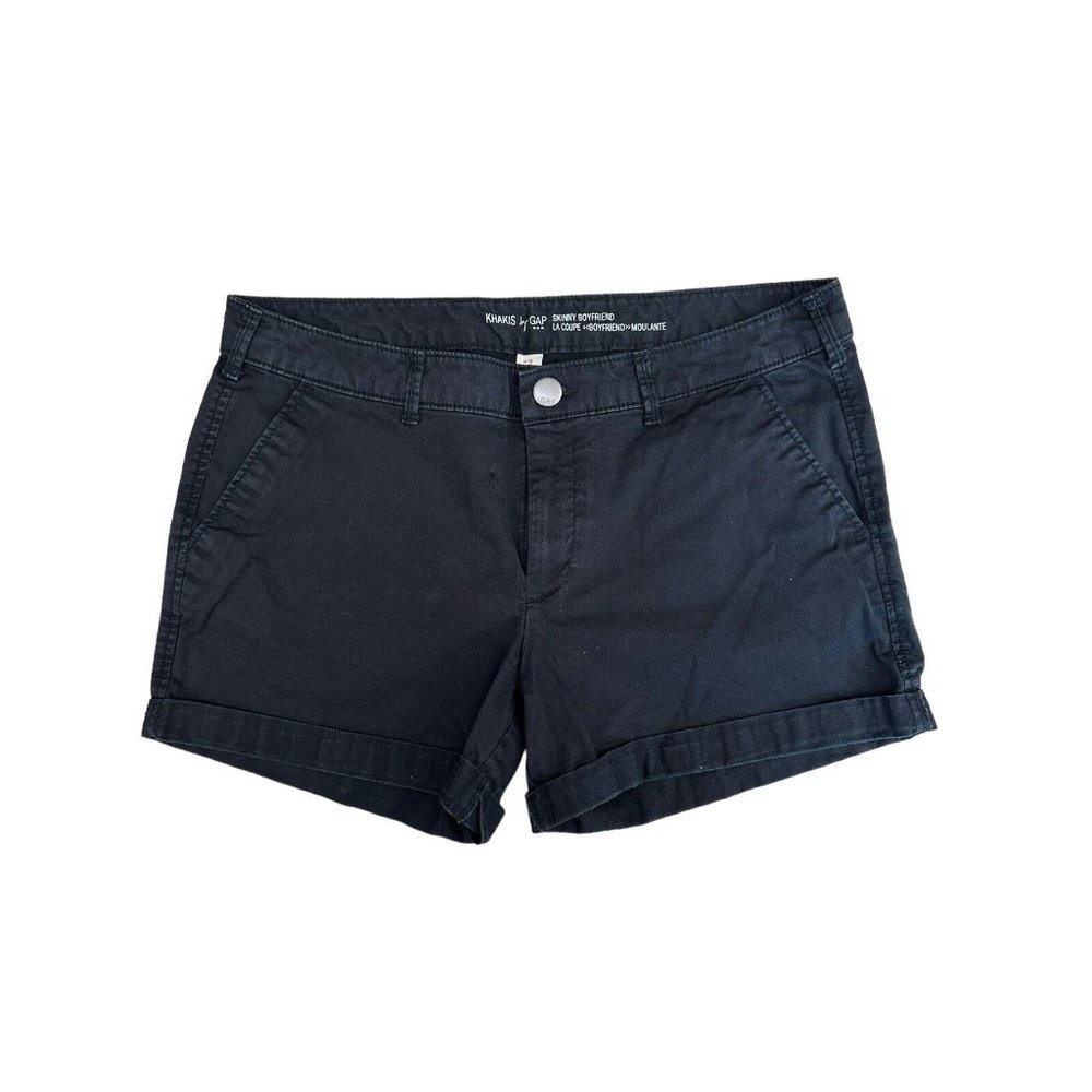 Khakis by GAP Shorts Womens Size 10 Skinny Boyfriend Roll Up Short Cotton Black